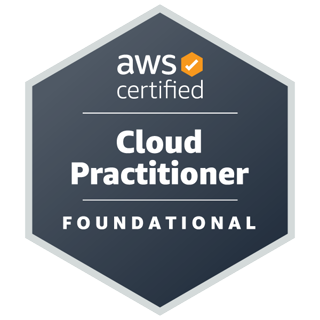 AWS Certified Cloud Practitioner badge.